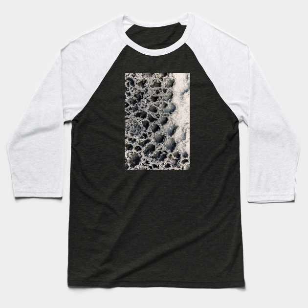 Volcanic Seaside Rock Texture Baseball T-Shirt by textural